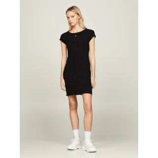 Tommy Jeans Jerseykleid »TJW BODYCON SMOCK DRESS«, mit Tommy Jeans Flagge, schwarz