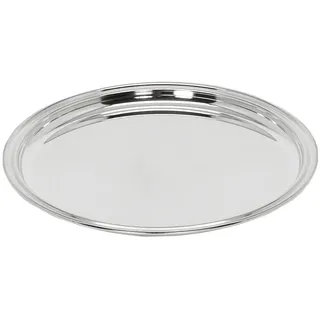 Edzard Serviertablett Pipe, rund, edel versilbert, Durchmesser 22 cm