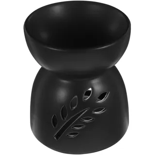 SOLUSTRE Kerzenwärmer Aromabrenner Keramik Seidenmatt Schwarz Aroma Diffusor Für Ätherische Öle Raumduft Für Schlafzimmer Und Wohnzimmer Großvolumig Und Bruchsicher