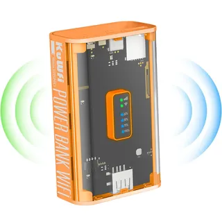 KuWFi 4G Mobiler WLAN Router mit SIM-Karte, 5200-mAh-Akku, für Reisen | Mobiles Internet, 4G LTE bis 150 Mbit/s, Plug&Play, für EU SIM-Karten, bis zu 10 Geräte, Powerbank-Funktion