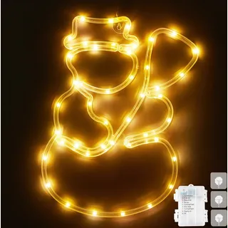 Led Fensterdeko Weihnachten Snowman Beleuchtet Hängende Fenster Lichter Batterie Fensterlicht Fensterbeleuchtung Deko - Gelb