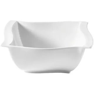 Novel Salatschüssel , Weiß , Keramik , Wellen , quadratisch , 23x9x23 cm , Lfgb , Geschirr, Schalen & Schüsseln, Salatschüsseln