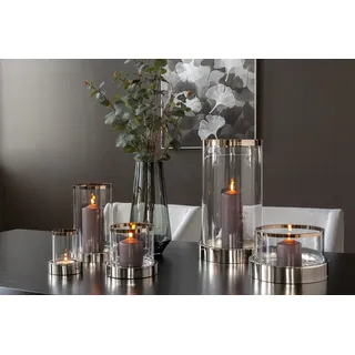 Fink Windlicht EMPIRE Glas/Eisen Silber