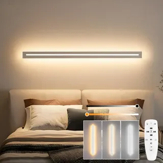 niuniaj 25W LED Wandleuchte Innen Dimmbar 100CM Wandlampe innen mit Fernbedienung,Up Down Wandlicht,Moderne Wandbeleuchtung Weiß für Schlafzimmer Korridor Wohnzimmer Treppe Kinderzimmer Küche