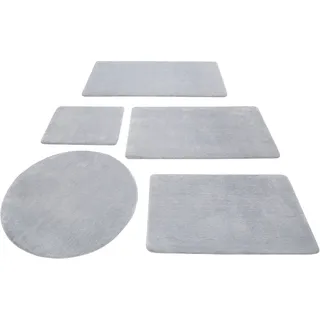 Wecon home Basics Badematte "Joris" Höhe 20 mm rutschhemmend beschichtet strapazierfähig waschbar, viele Größen, Badezimmerteppich, uni, hellgrau