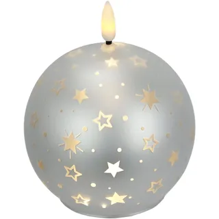 I.GE.A. LED-Kerze »Kugel-Kerze B« aus Glas batteriebetrieben mit Timer Adventskranz Adventskerzen