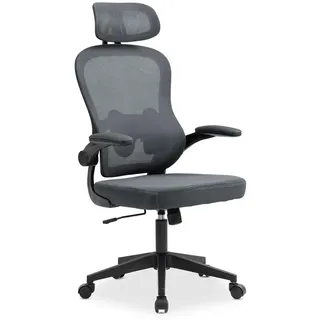 Idimex Bürodrehstuhl Joburg , Grau , Textil , Mode , 63x125x64 cm , Büromöbel, Bürostühle, Drehstühle