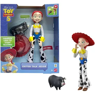 Mattel Disney Pixar Toy Story 5 Sprechende Jessie, 30 cm große bewegliche Actionfigur und Jimmy Dean, über 35 Geräusche und Sprüche aus dem Film, JKL99