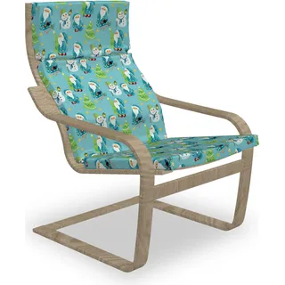 ABAKUHAUS Weihnachten Poäng Sessel Polster, Weihnachtsmann-Baum-Schneemann, Sitzkissen mit Stuhlkissen mit Hakenschlaufe und Reißverschluss, Lime Green Multicolor - Grün