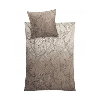 KLEINE WOLKE Vero Blätter Braun 135 x 200 cm + 80 x 80 cm