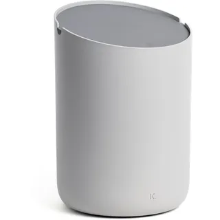 Kazai.® Mini-Kosmetikeimer 'Tove' - 1,5L | Exklusives Bad-Mülleimer Design aus Berlin | Rutschfest, inkl. Inneneimer und Smart-Beutelfunktion | Hellgrau, Dunkelgrau