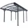 Einzel-Carport 3,02 x 5,05 m Dunkelgrau inkl. Regenrinne