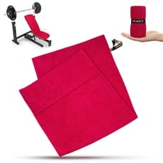 PEAQUE Fitness-Handtuch aus Mikrofaser mit Frottee-Struktur | Sport-Handtuch für Fitnessstudio und Gym | saugstark, leicht, kompakt, weich (120 x 50 cm, Rot)
