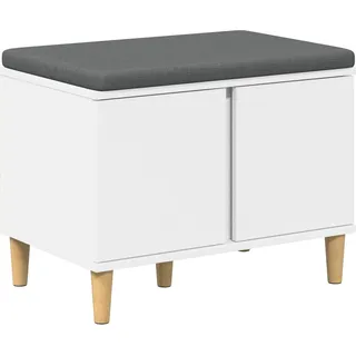 Flurbank Weiß 60 x 38 x 46 cm Holzwerkstoff und Stoff - Weiß
