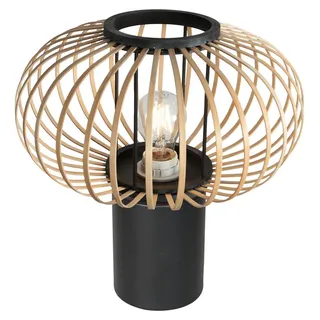 Tischlampe - natürlich schwarz - Silva - bambus metall - Ø 9cm - E27 - 4499ZW - Steinhauer - Schwarz