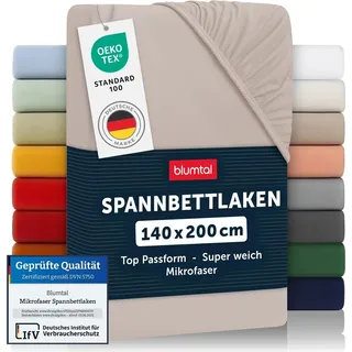 Blumtal Spannbettlaken Mikrofaser 140 x 200 cm taupe