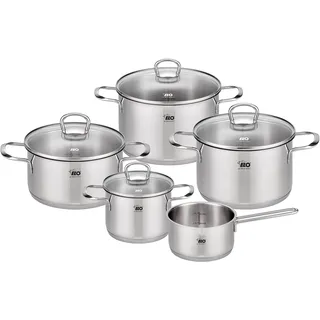 ELO Jaspis Topf-Set 5-tlg. Kochtopf + Glasdeckel + Kasserolle