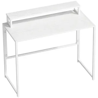 Homcom Schreibtisch Klappbar Computertisch mit Monitorhalterung, 100 x 48 x 87,5 cm , Weiß , Holzwerkstoff , Rechteckig , eckig , 48x87.5x100 cm , Büromöbel, Schreibtische, Schreibtische