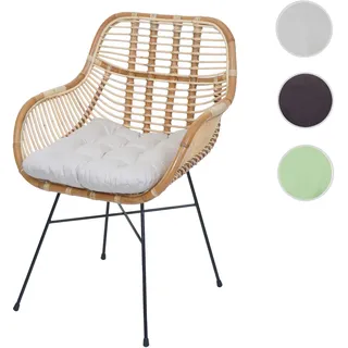 Esszimmerstuhl HWC-P17, Küchenstuhl Korbstuhl Rattansessel Rattanstuhl Stuhl, Kubu Rattan Metall ~ P