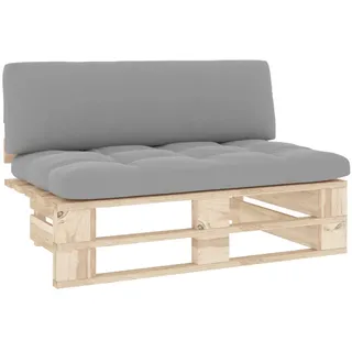 vidaXL Outdoor-Mittelsofa Paletten Imprägniertes Kiefernholz - Grau
