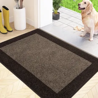 FCSDETAIL Schmutzfangmatte Innen 60 x 90 cm, rutschfeste Fußmatte, waschbar Sauberlaufmatte, absorbierend Fussmatte für Hund, Eingang, Haustür