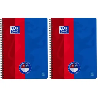 Oxford Collegeblock A4+ Duo 80 Blatt blau/rot,