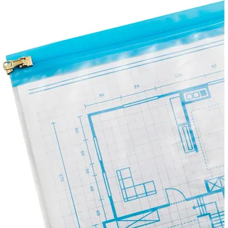 5 SPRINTIS Planschutztaschen, mit Gleitverschluss, transparent A0 Oversize, PE, transparent|blau