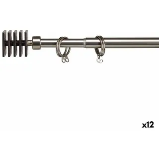 Vorhangstange Ausziehbar karriert Silberfarben Eisen 4,5 x 180 x 4,5 cm (12 Stück)