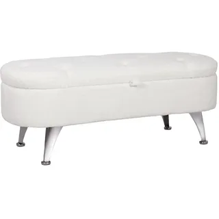 Homcom Truhenbank Teddysamtoptik , Weiß , Kunststoff , 47x46.5x114 cm , Esszimmer, Bänke, Sitzbänke