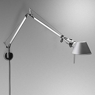 Artemide Tolomeo Mini LED Tischlampe mit Fuss, Aluminium