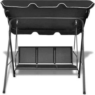 vidaXL Hollywoodschaukel mit Dach Schwarz - Schwarz