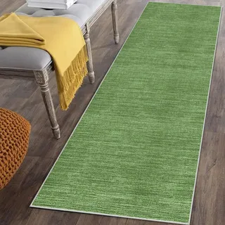 Läufer Teppich für Flur Lang Rutschfest 120 x 200 cm Grün Küchenläufer Teppich Läufer für Küche Waschbar Teppichläufer Flur Teppich Küchenteppich Schmutzfangmatte für Eingang Wohnzimmer Schlafzimmer