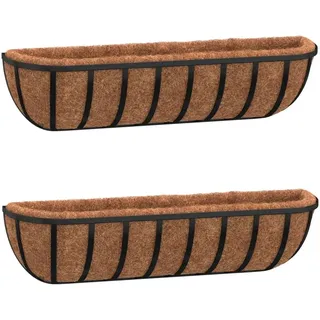 vidaXL Wand-Pflanzkörbe 76 x 21 x 16 cm Schwarz