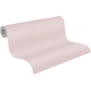 A.S. Création Pure Elegance einfarbige Tapete Unitapete mit Struktur Landhaus", rosa, B:0,53m H:0,02m L:10,05m, Vlies, Tapeten, Vliestapete Uni für Schlafzimmer Küche Wohnzimmer Einfarbig Design