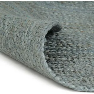 vidaXL Teppich Handgefertigt Jute Rund 90 cm Olivgrün - Grün