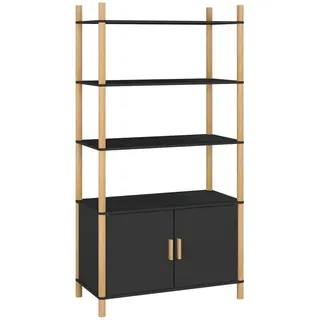 vidaXL Highboard Schwarz 80x40x153 cm Holzwerkstoff