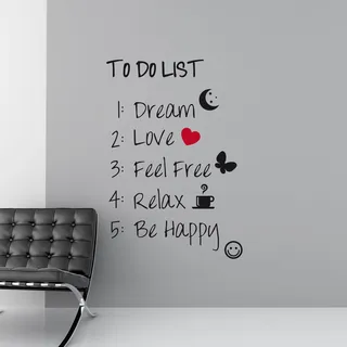 CREARREDA Wandaufkleber XL Rules 150 x 95 cm Wandaufkleber mit Regeln des Lebens aus transparentem Vinyl, abnehmbar, perfekt für glatte Wände von Schlafzimmern und kreativen Räumen