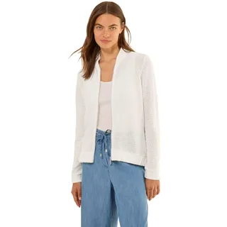 Cecil Ajour Knit T-Shirt Jacket Vanilla White XL