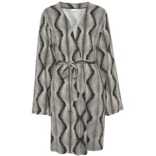 LASCANA Damen Kimono Schwarz-Weiß bedruckt Gr.36/38