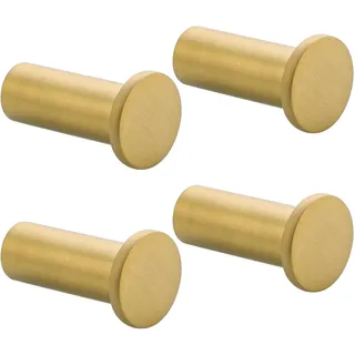 SAYAYO Garderobenhaken Edelstahl, Kleiderhaken Wand Haken zum Schrauben Handtuchhaken Wandhaken Garderobe Golden 4 Stück für Badezimmer, Küche, Schlafzimmer, EGOY001Y-G-4P