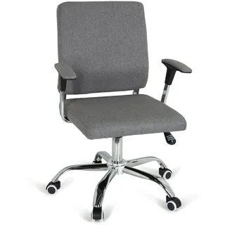hjh OFFICE 719902 Home-Office Drehstuhl Charles I Stoff Dunkelgrau Bürostuhl mit Rollen, höhenverstellbar, Wippfunktion