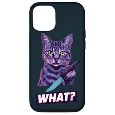 Hülle für iPhone 13 Halloween Katze Messer Design Witzige Tier Katzen