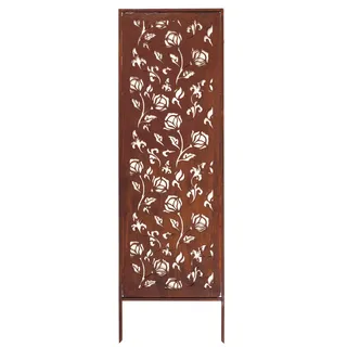 Edelrost Sichtschutz Garten Deko Rosen 160x50 cm Decorative Abdeckung Rost - Braun
