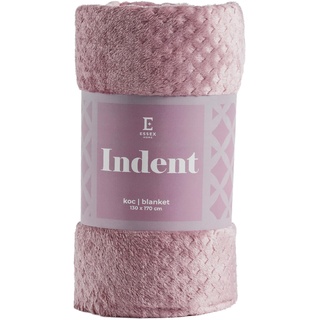 ESSEX - Kuscheldecke Indent, 130 x 170 cm, Decke, 100% Polyester, Sofadecke - Rosa