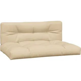 vidaXL Palettenkissen 2-tlg. Beige Stoff - Beige