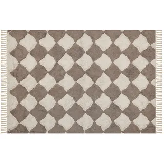 Beliani Kurzflor-Teppich Sinop 230/160 cm , Braun , Textil , Grafikmuster , Rechteckig , 160x230 cm , Teppiche und Böden, Teppiche, Orientteppiche