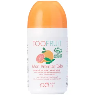 TooFRUIT Mein Erster Deoroller Bio-zertifizierter Kinder Deoroller mit antibakteriellem BIO-Salbeiwasser und Feuchtigkeit absorbierendem Bambus-Extrakt (Grapefruit-Minze)