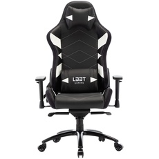 Bild L33T Gaming Chair (PU) black white decor