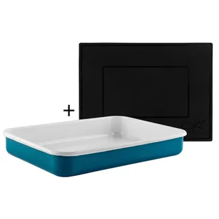 Sallys Emaille Ofenform - rechteckig - Petrol