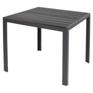 Gartentisch Comfort 80 x 80 cm mit Nonwood Platte Gestell Aluminium - Schwarz